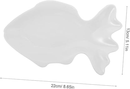 Amosfun Fish Shaped Ceramic Plate for Appetizers Small Fish Platter for Dipping Sauces Cute Snack Serving Dish for Boys and Girls and Parties 6 Gradient Design