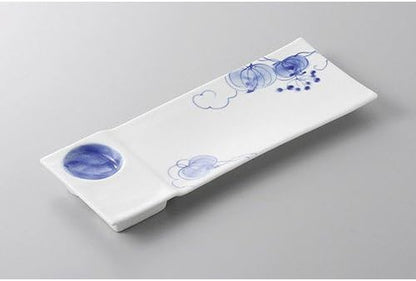 せともの本舗 Appetizer Plate, Mountain Return Delicacy Projection Plate, 10.0 x 3.9 x 0.6 inches (25.6 x 10 x 1.5 cm), Restaurant, Inn, Japanese Tableware, Restaurant, Commercial Use