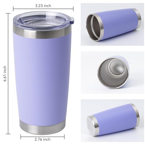 20oz Stainless Steel Tumblers Bulk (Light Purple-A / 4 Count (Pack of 1))