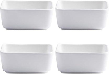 Sizikato 4 pcs Matte Ceramic Square Soy Sauce Dipping Bowls Side Dishes for Snack Sushi Fruit Appetizer Dessert. 3.5 Inches