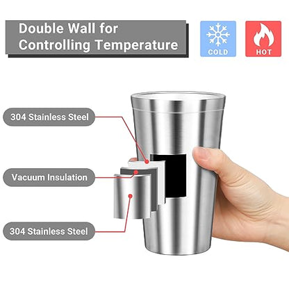 Stainless Steel Cups (classic straight / 16oz,4pcs)