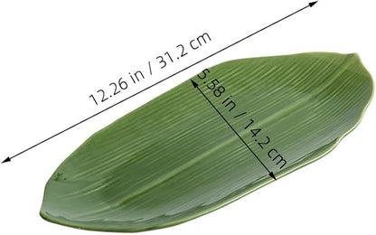 Zerodeko Sushi Plate Japanese Style Plate Sushi Dishes Baran Sushi Grass Sushi Platter Japanese Sushi Dish Oval Serving Plates Sushi Grass Baran Garnish Sushi Serving Plate Green Ceramics