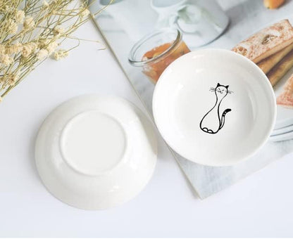 Ceramic Cat Appetizer Plates, Dessert Plates, Seasoning Plates - Set of 6