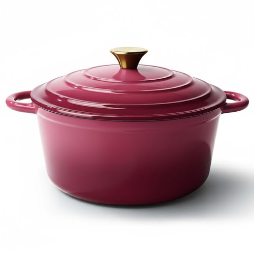 6 Quart Dutch Oven Pot with Lid (6 QT / Rose)
