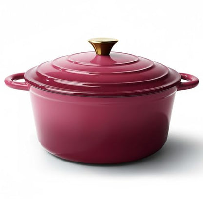 6 Quart Dutch Oven Pot with Lid (6 QT / Rose)