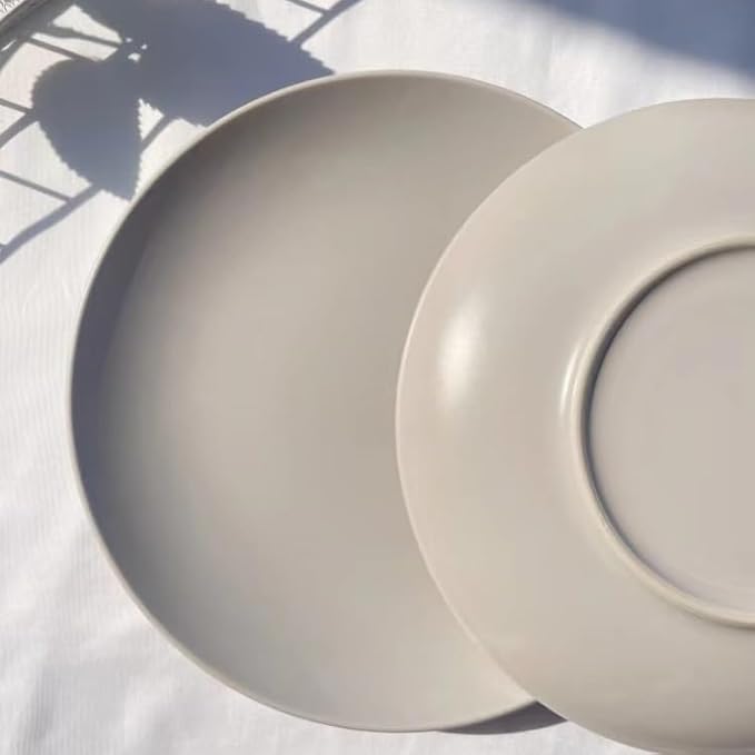 Camping Plates Simple Ceramic Plate Dish Plate Home Restaurant Western Food Plate Steak Plate Pasta Plate Hotel Plate Decorative Plate(3PCS)