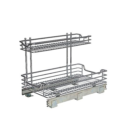 Glidez 2‑Tier Large Multipurpose Chrome‑Plated Steel Pull‑Out (Undersink / 12.25" - Extended)