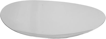 Metal Serving Tray, Stainless Steel Fruit Platter, Silver Finish Tray for Coffee Table Decor, Weddings, Parties, Festivals & Home Centerpiece (S)
