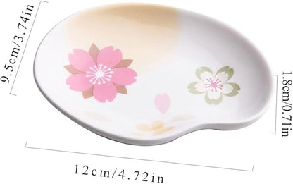 HEXEH Salad Plate Ceramic Plum Blossom Sauce Dish Sushi Dipping Dishes Appetizer Plates Snack Dessert Porcelain Serving Dish Seasoning Dishes Set of 2 Plastic Plate