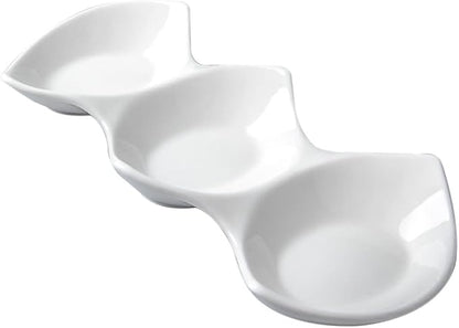 Appetizer Plate Set Three-grid Sauce Dish Perfect for Restaurant Home Hotel Bar
