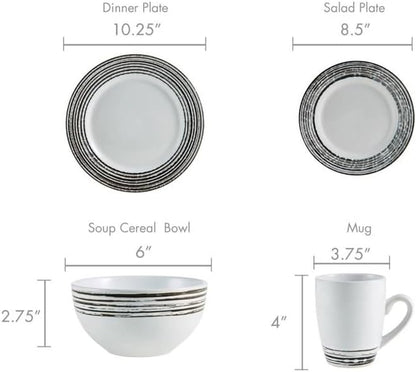 Dinner Plates Set 16-Piece Dinnerware Set Stoneware Dish Food Plate Ceramic Dishes To Eat Sets Tableware Kitchen