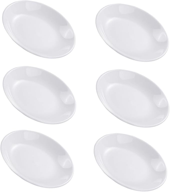 Cabilock 6pcs Ceramic Sauce Dishes Practical Seasoning Plates for Condiments Snacks and Dips for Home Kitchen Bbq and Picnics Appetizer Bowls