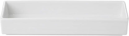 White Glazed Cut Long Angle Appetizer Plate, 9.3 x 3.1 x 1.6 inches (23.7 x 8 x 4 cm), 19.9 oz (538 g), Modern Contrast, Restaurant, Ryokan, Japanese Tableware, Stylish, Commercial Use