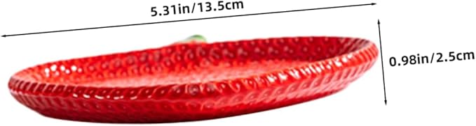 Strawberry Ceramic Appetizer Plate Snack Dish for Outdoor Dining Travel Family Gatherings Easy Clean Sauce Dish Charming Design for Desserts Sushi