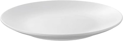 12-Piece Glazed White Stoneware Dinnerware Set - Service for 4, Plates & Bowls, Microwave & Dishwasher Safe
