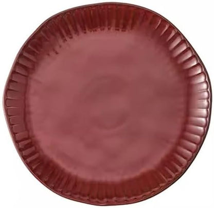 SONGCHAO Party Supplies Red Plate Ceramic Dish Plate Home Moving Tableware Festive Dinner Plate Party Plates (Size : Small)