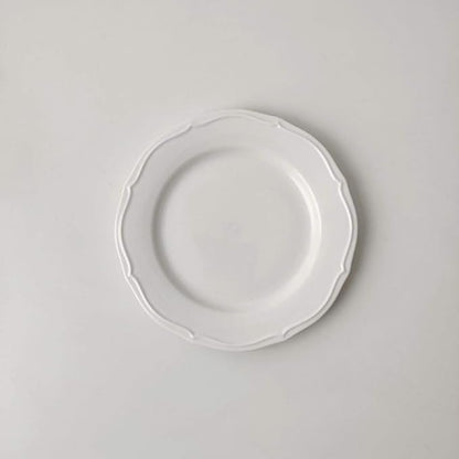 Retro lace plate Simple oval ceramic plate Salad plate Breakfast plate Dessert plate-Disc 7.5 inch / 19cm