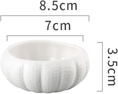Sauce Dish Creative Oyster Shell Shape Ceramic Plate Upscale Restaurant Personalized Dessert Plate Dipping Bowl Appetizer Plate Snack Plate(A)