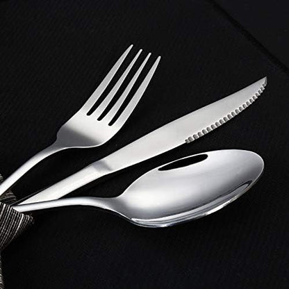 Personalized Cutlery Set personal tableware including Spoon/Knife/Fork, Mirror Polished Flatware Set - Free Engrave Custom Name Date Letters on your Dinnerware(3 Sets)