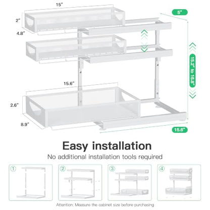Under Sink Organizer (2Pack-3Tier / White)