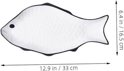 Fish Steaming Plate Small Ceramic Steamer Dish for Healthy Cooking for Microwave Use for Serving Delicious Seafood and Appetizers