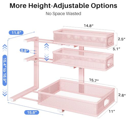 Under Sink Organizer (2-Pack / Pink)