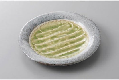 せともの本舗 Appetizer Plate, Nezumishino Ash Glazing Plate, 6.9 x 0.9 inches (17.4 x 2.3 cm), Soil, Restaurant, Ryokan, Japanese Tableware, Restaurant, Commercial Use
