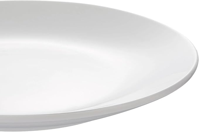 12 Piece Dinnerware Set - Glazed White Stoneware Plates, Bowls, Durable Ceramic Dish Set for Everyday Use, Dishwasher & Microwave Safe