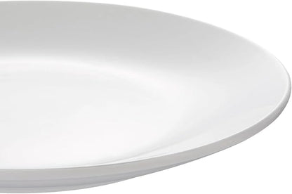 12 Piece Dinnerware Set - Glazed White Stoneware Plates, Bowls, Durable Ceramic Dish Set for Everyday Use, Dishwasher & Microwave Safe