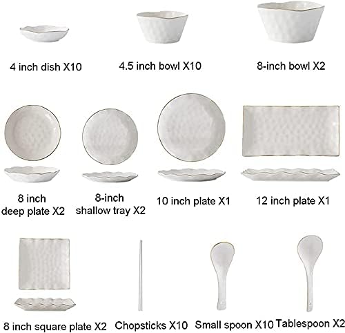 Dining Plate Set Stylish Dinner Set for Luxury Restaurant and Home 52 Pcs Dinnerware Sets Nordic Style Tableware Set with Plates Dish and Bowls Green White Ceramic Dinner Set with