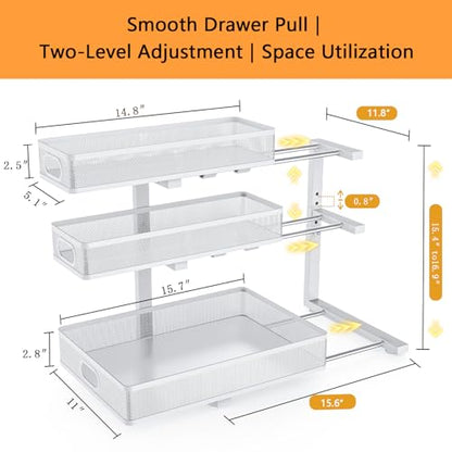 Under Sink Organizer (2 Pack / White)