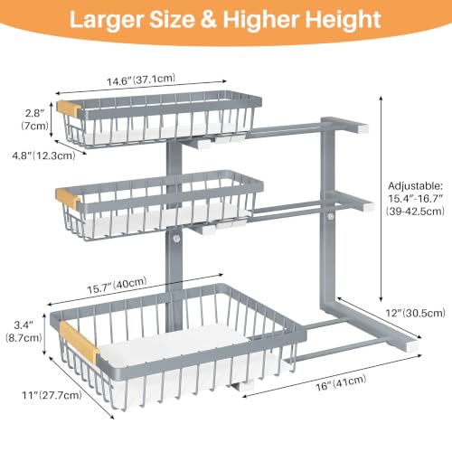 Under Sink Organizer (2-Pack / Grey)