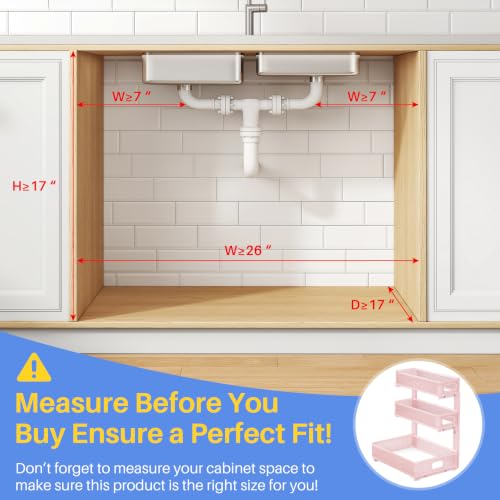 Under Sink Organizer (2-Pack / Pink)