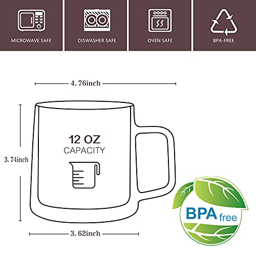 12oz Glass Coffee Mugs (12oz(4-pack))