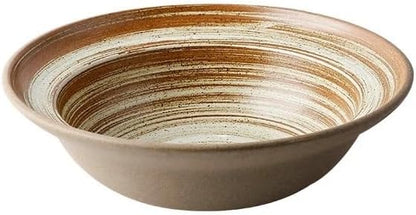 SONGCHAO Party Supplies Dish Plate Ceramic Vegetable Salad Plate Round Retro Tableware Salad Bowls Dinner Plate Restaurant Creative Noodle Ramen Bowls Soup Basins Party Plates (Color : A 11 inch)