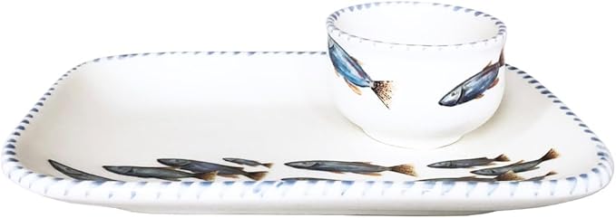 School of Fish Plate/Tray and Small Dipping Bowl
