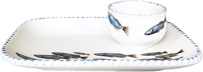 School of Fish Plate/Tray and Small Dipping Bowl