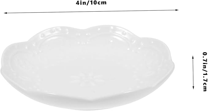 2sets Elegant Ceramic Dipping Sauce Bowls Embossed Seasoning Dish for Appetizers for Soy Sauce Oil and Condiments for Tea and Dinner Parties 2pcs*2