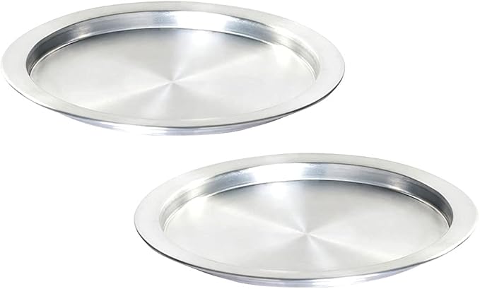 DLK - 2 x 13inch Aluminum Kunefe Tray, Kunafa Plate Set, Kunefe Pan Set of 2 for Sweet,Kunafeh or Kadaifi