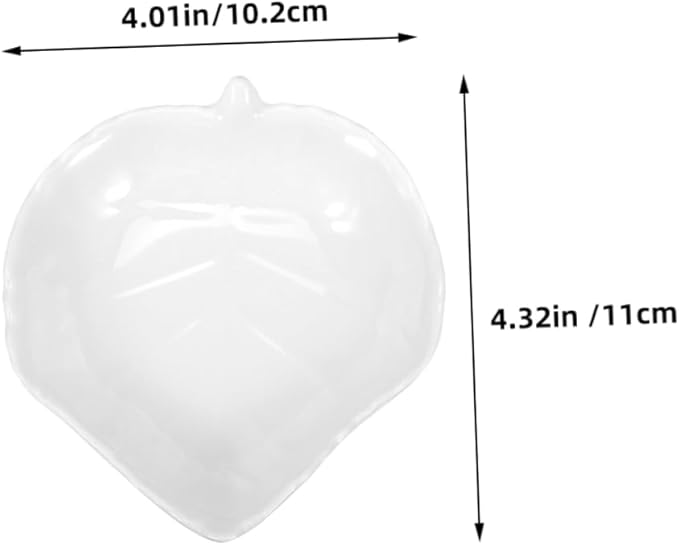 Amosfun Leaf-Shaped Food Plate Set 2-Piece Faux Ceramic Appetizer Serving Tray Decorative Snack Dishes for Outdoor Dining and Picnics
