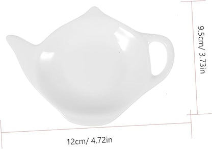 PRETYZOOM 4pcs Practical Ceramic Snack Plate Small Bowls Sauce Dish White Multi-use for Dipping Appetizers Desserts Family Restaurant