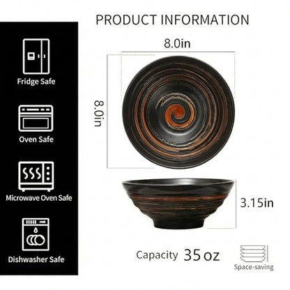 Ramen Bowl Set (Black - Set of 4)