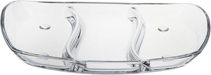 Prima Oblong 12" Glass Tray 3 Section