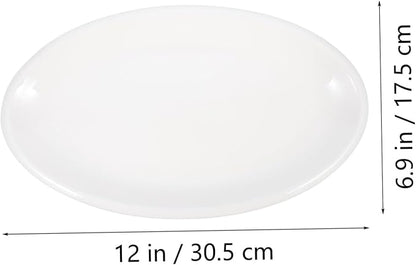 Alipis Household Serving Plate Ceramic Steamed Dinnerware for Fish Steak and Cake Sturdy - Platter for Housewarming and Entertaining