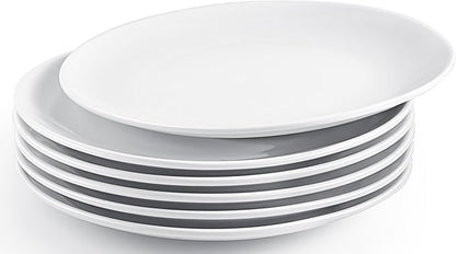 6 Pcs Ceramic Appetizer Plates, 8 Inch Porcelain Salad Plate, Round Porcelain Serving Plate, Small White Ceramic Plates for Appetizers Dessert Salad, Microwave Dishwasher Safe