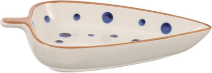 KICHOUSE Ceramic Snack Dish Hand-painted Leaf-shaped Appetizer Plate for Dipping Sauces for Home and Restaurant Use Decorative and Practical Ceramic Serving Tray