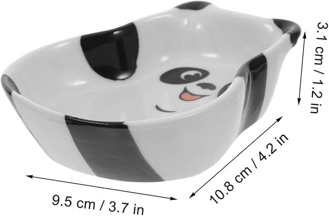 2pcs Ceramic Panda Sauce Plates Dipping Bowl Set Sushi Plates Ceramic Prep Bowls Sauce Sushi Set Condiment