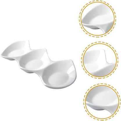 Appetizer Plate Set Three-grid Sauce Dish Perfect for Restaurant Home Hotel Bar