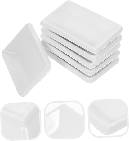 BESTOYARD 6pcs Ceramic Snack Plate Condiment Plate Serving Tray White Dishes for Appetizer Serving Sauce Bowls Soy Sauce Trays