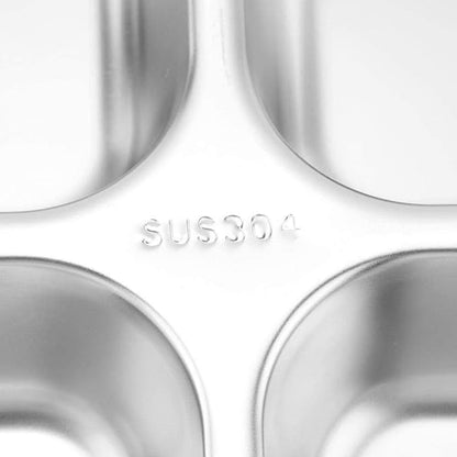 qiuqiu Stainless Steel Food Serving Tray Canteen with Silver Lid